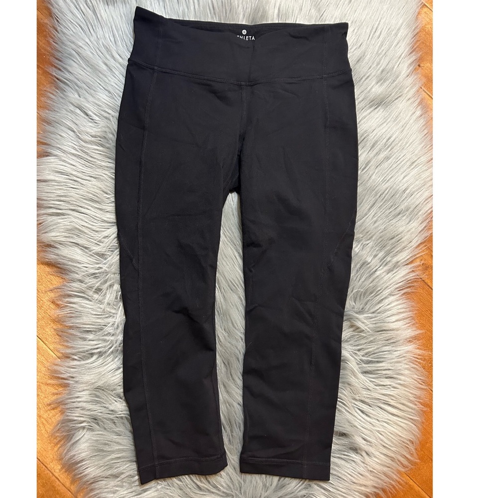 Athleta Solid Black Revelation Capri Athletic Leg… - image 2